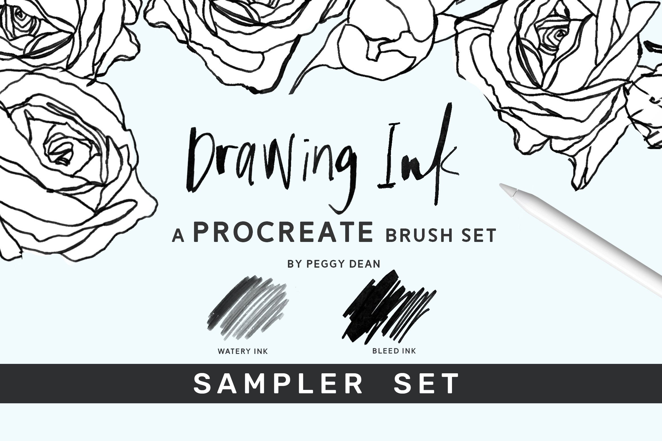 HOMwork Freebie: Drawing Ink Procreate Brush Pack