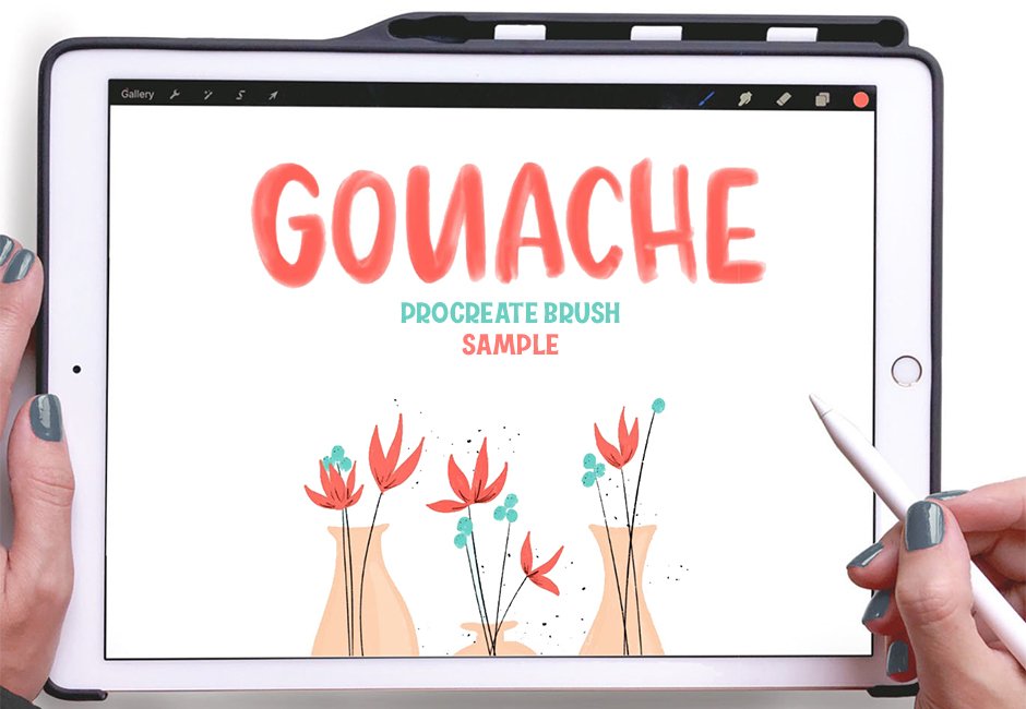 Free: Gouache Procreate Brush Pack Sample