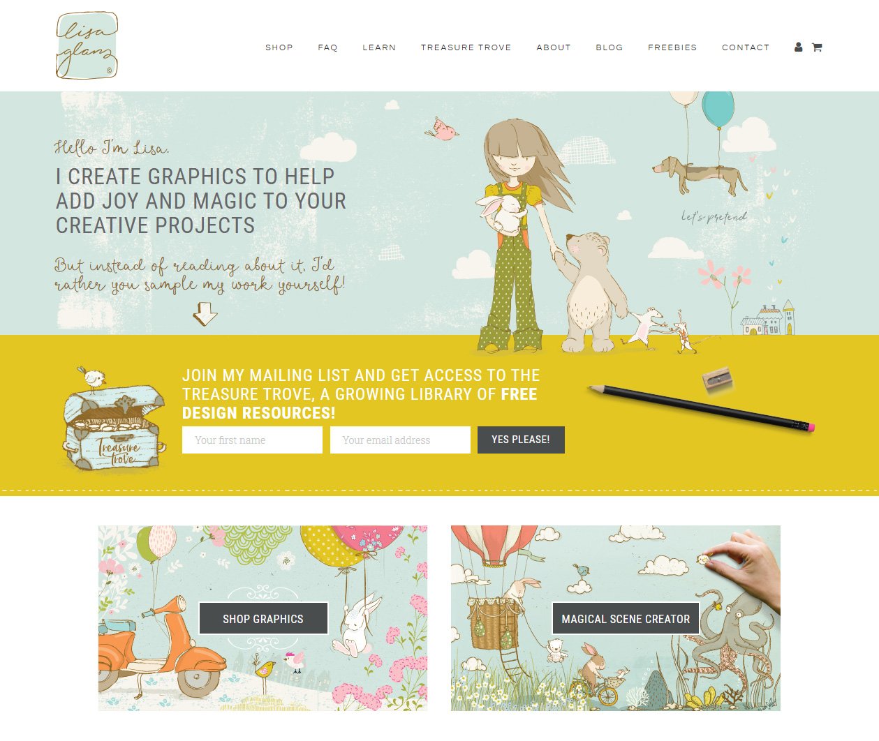 Lisa Glanz Website Homepage