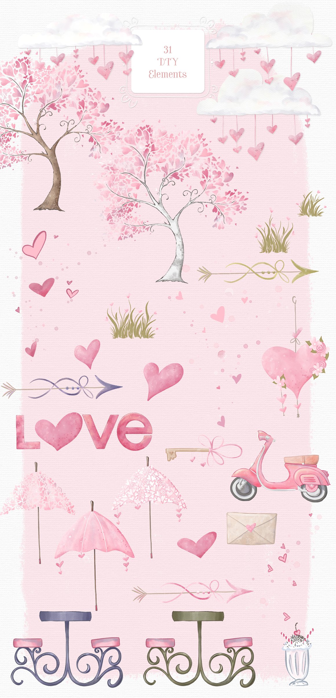Love Somebunny Illustration Clipart Kit