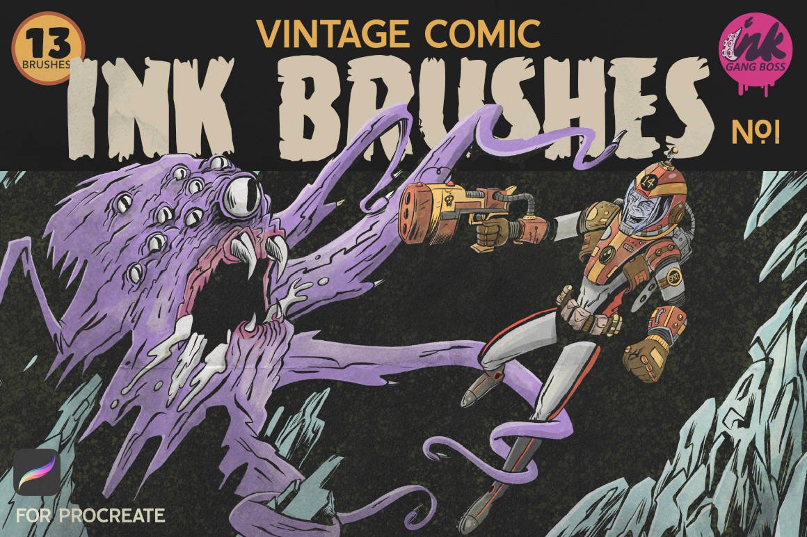 vintage comic procreate brushes free