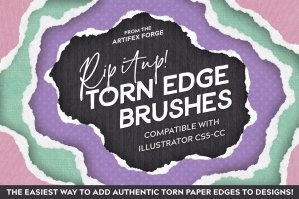 Rip It Up! Torn Edge Illustrator Brushes