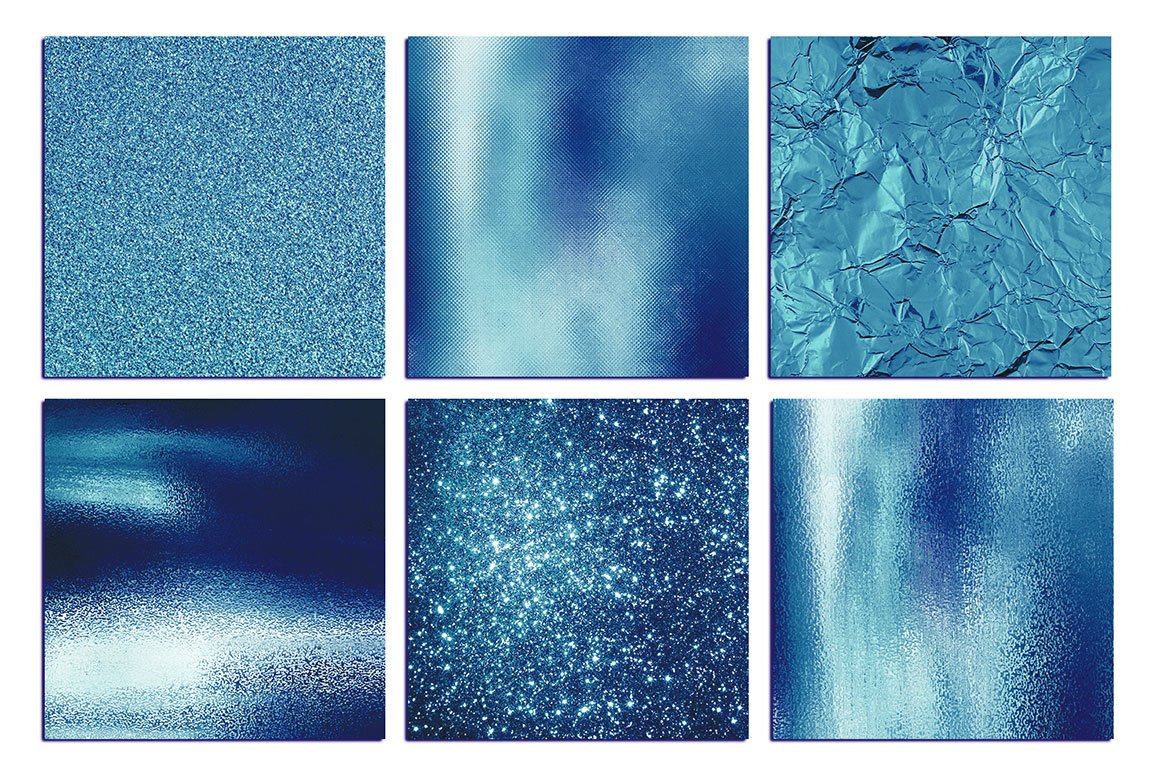 Blue Foil and Glitter Textures