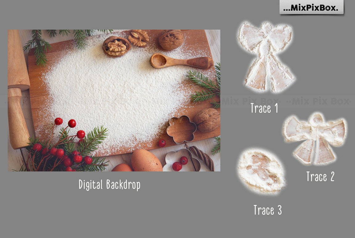 Christmas Cookie Snow Angel Backdrop