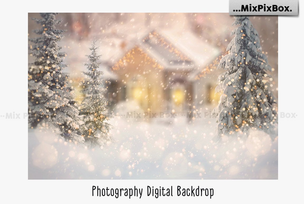 Christmas Evening Digital Backdrop