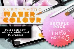 Free: Everything Watercolour for Procreate Sample