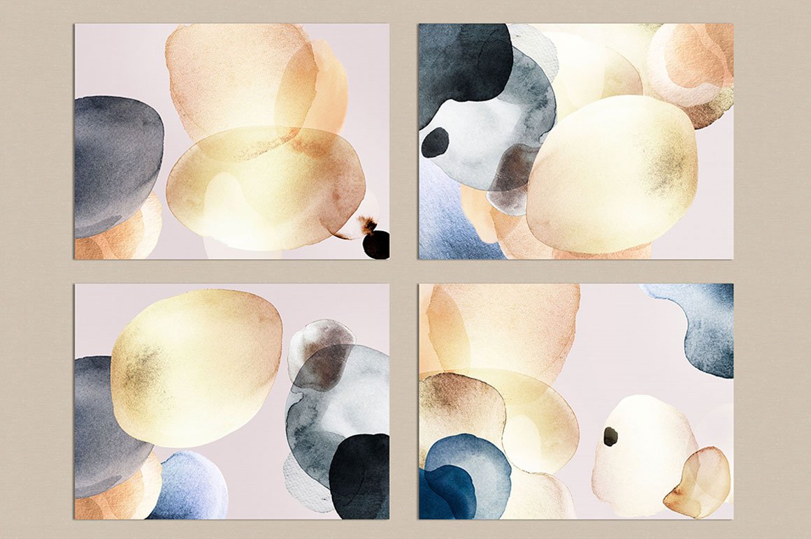 Gold Watercolor Brushes Collection