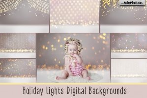 Holiday Lights Digital Backgrounds
