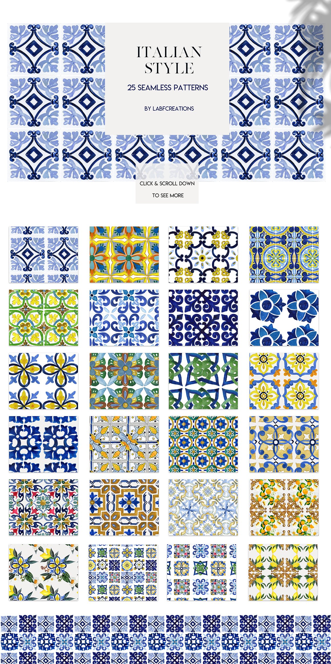 Italian Style Watercolor Tiles
