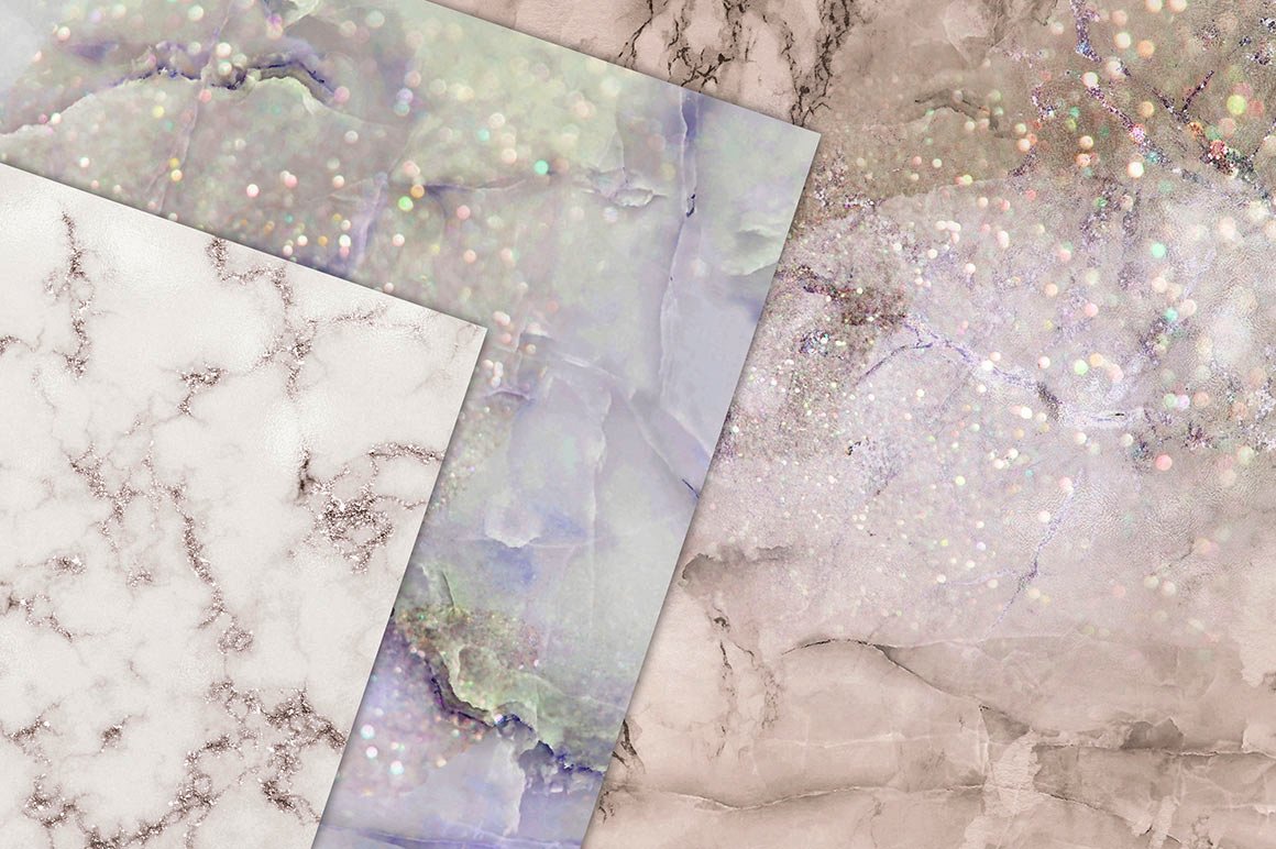 Lilac Marble & Glitter Textures