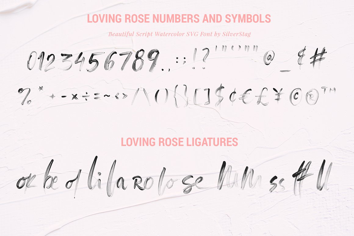 Loving Rose .SVG Watercolor Font