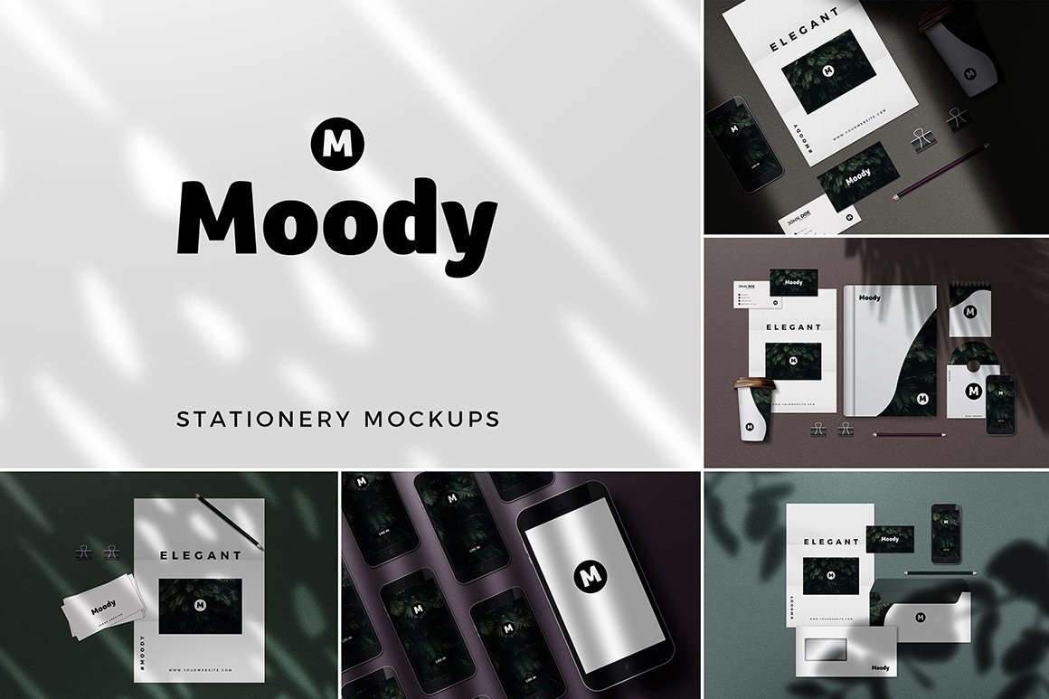 Moody Stationary Mockup Bundle
