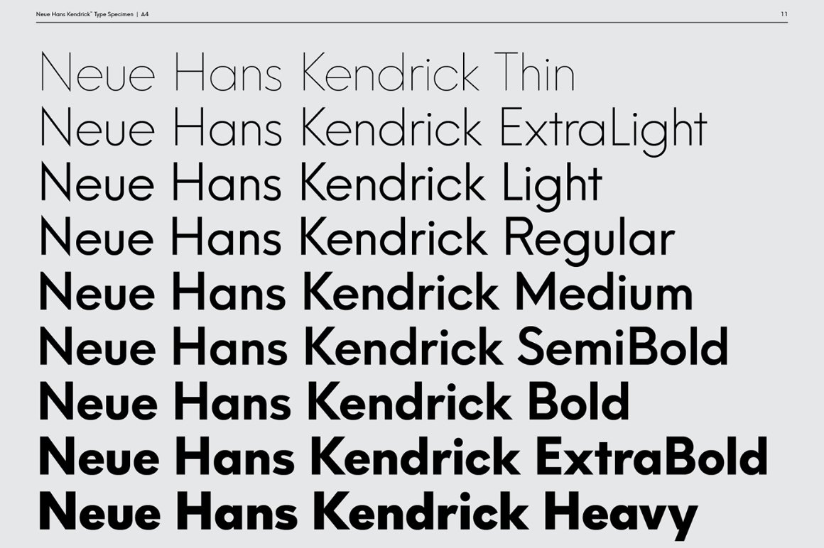 Neue Hans Kendrick Typeface