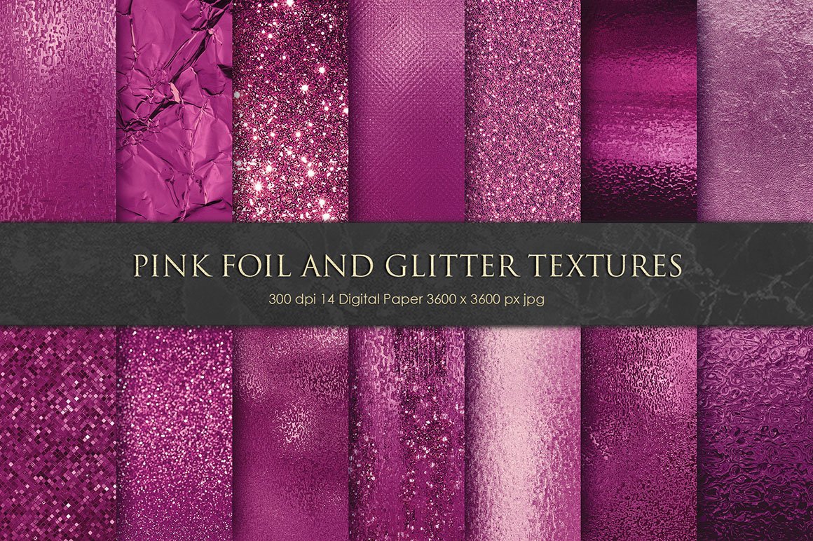 Pink Foil and Glitter Textures