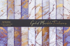 Purple Gold Marble Textures Pack