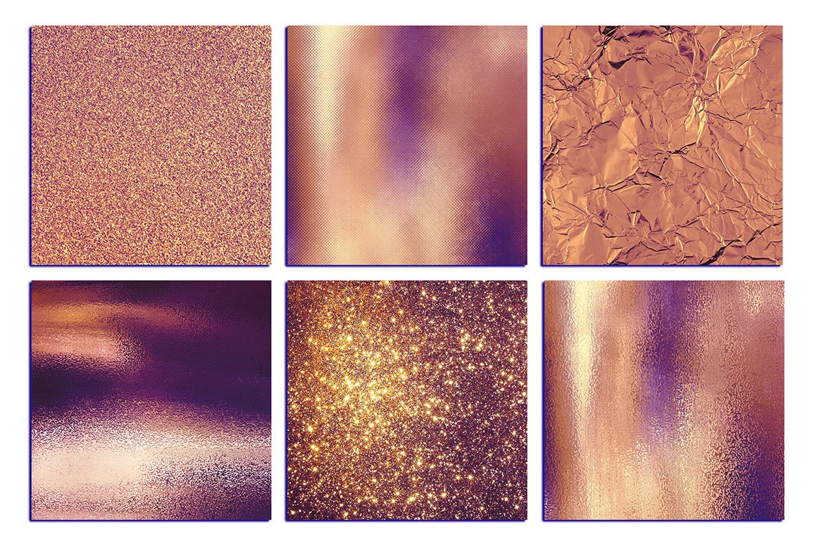 Rose Gold Foil and Glitter Textures