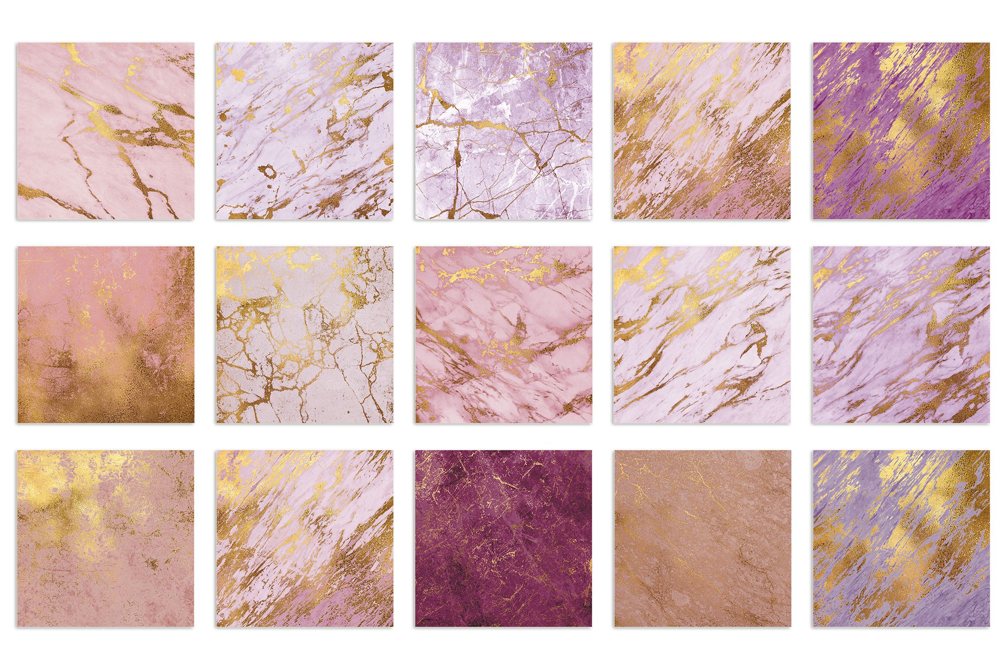 Rose Gold & Purple Marble Textures