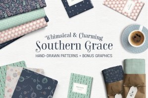 Southern Grace Hand-Drawn Patterns & Illustrations