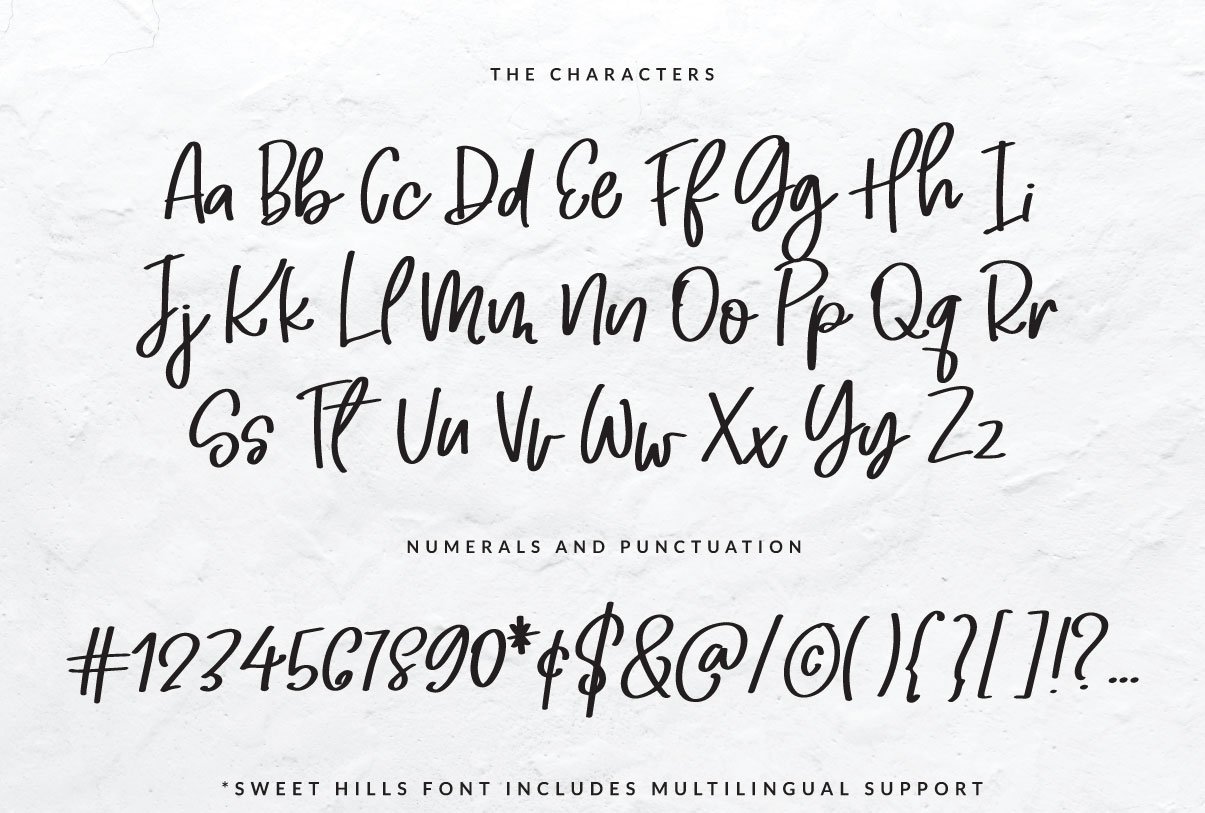 Sweet Hills Script Fonts and Dingbats
