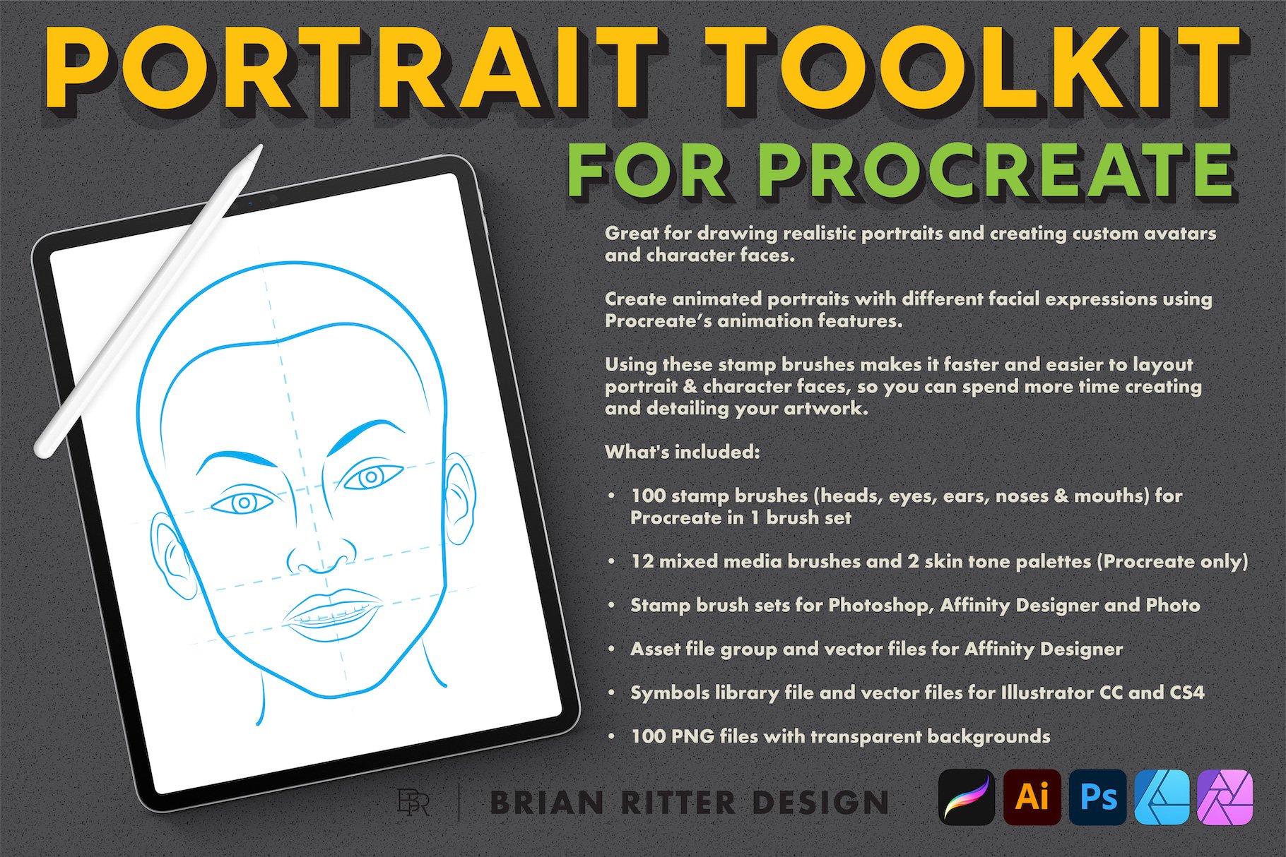 Portrait Toolkit for Procreate and Affinity