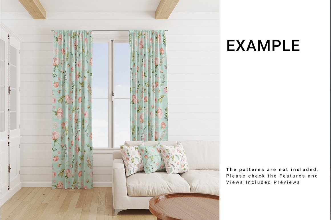 5 Types of Curtains & Pillows Set Vol.2