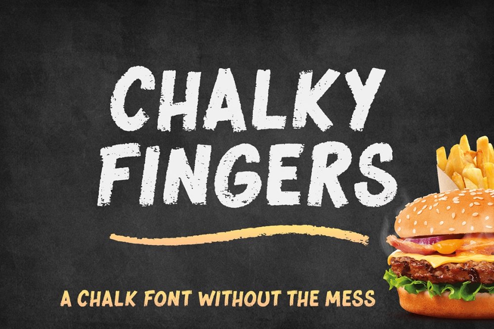 Chalky Fingers Handwritten Chalk Lettering Font 1