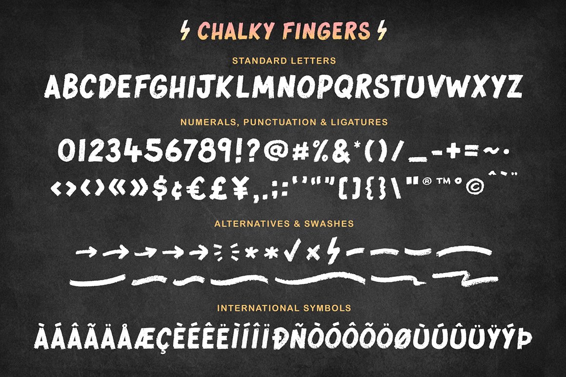 Chalky Fingers - Handwritten Chalk Lettering Font