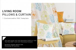 Curtain & Pillows Mockup Set