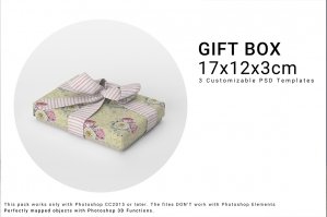 Gift Box 17x12x3cm Mockup Set