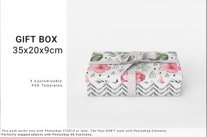 Gift Box 35x20x9cm Mockup Set