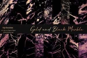 Gold Black Marble Textures