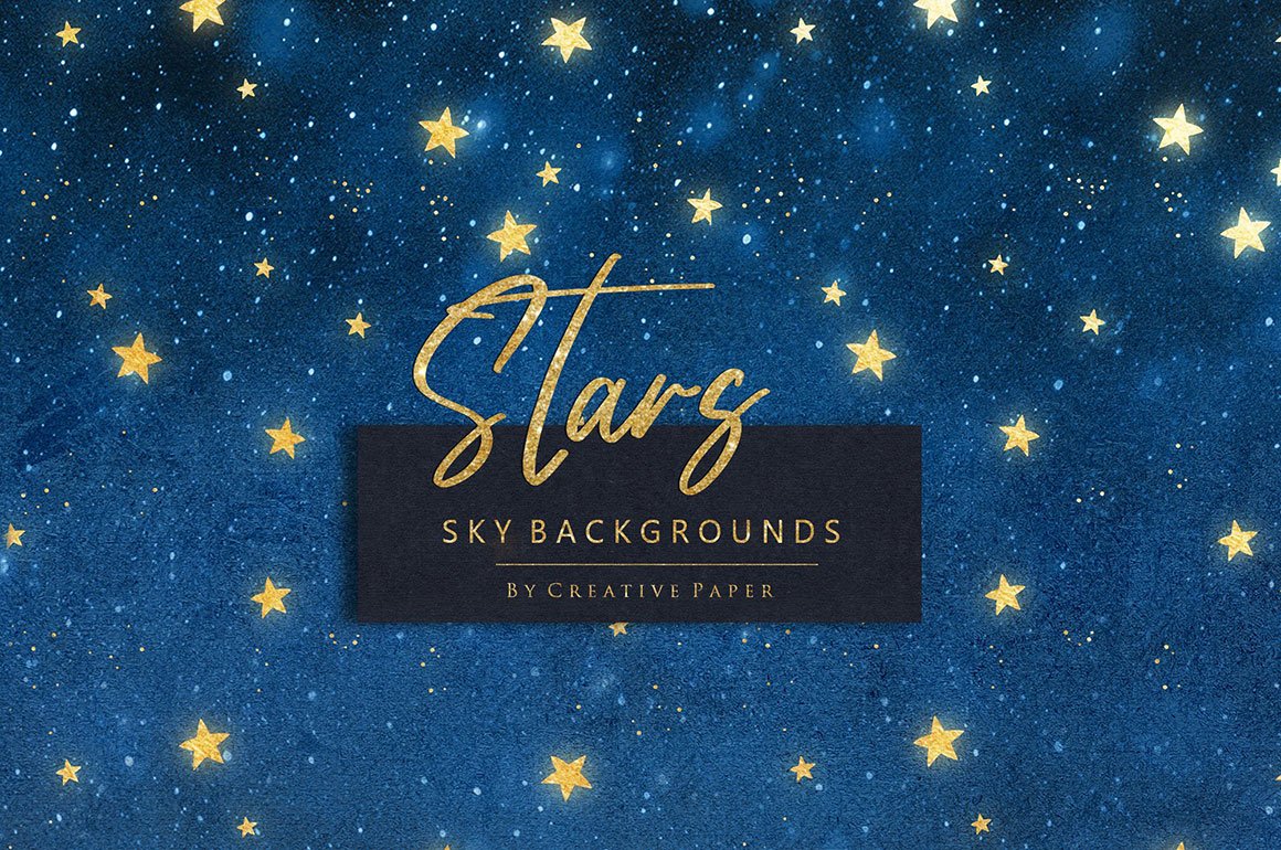 Gold Stars & Sky Backgrounds