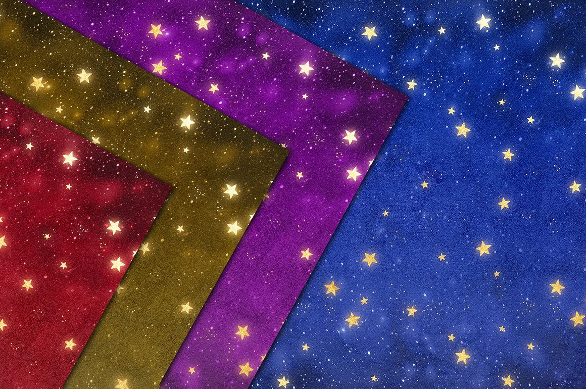 Gold Stars & Sky Backgrounds