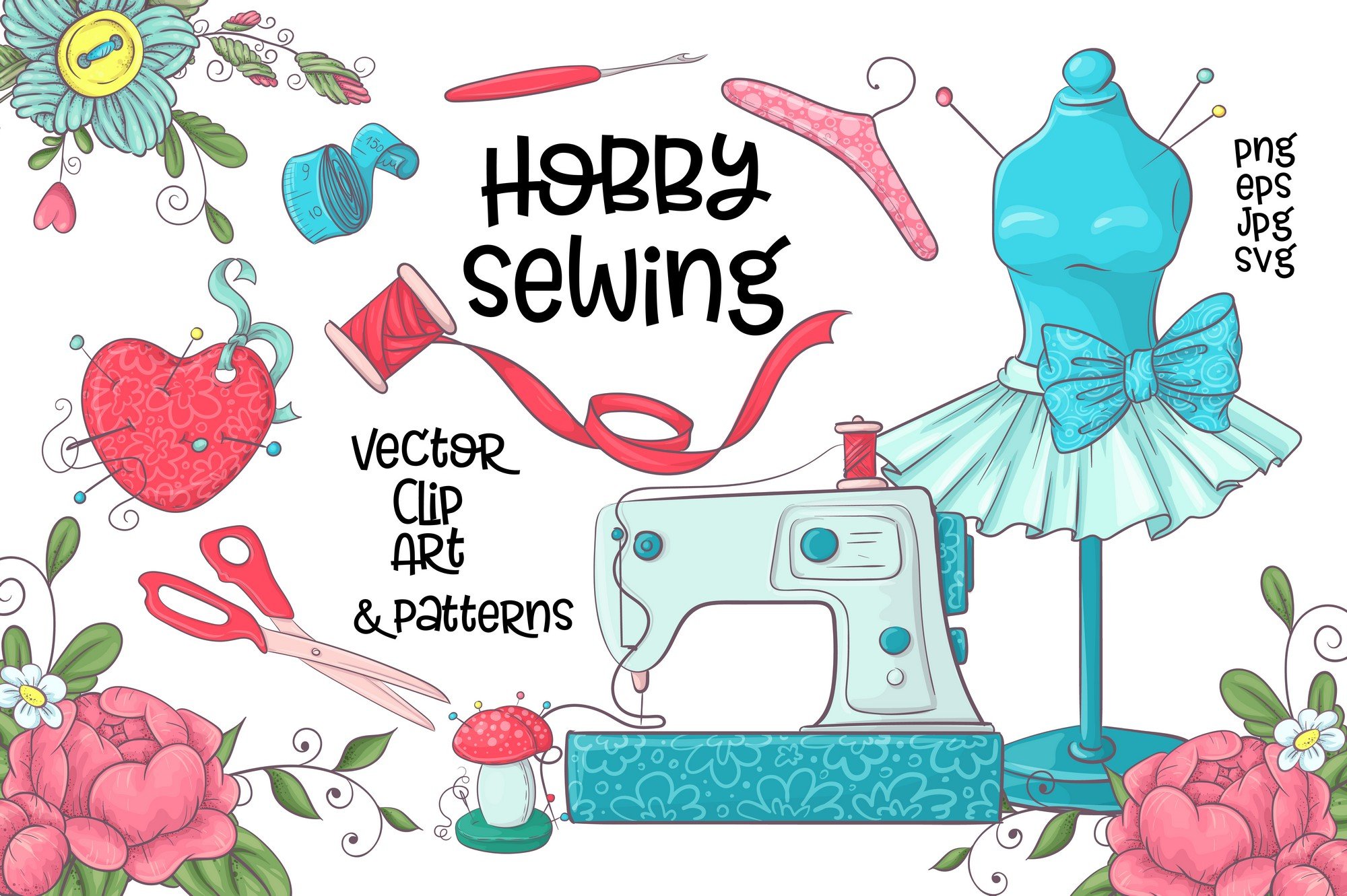 Hobby Sewing - Vector Clip Art