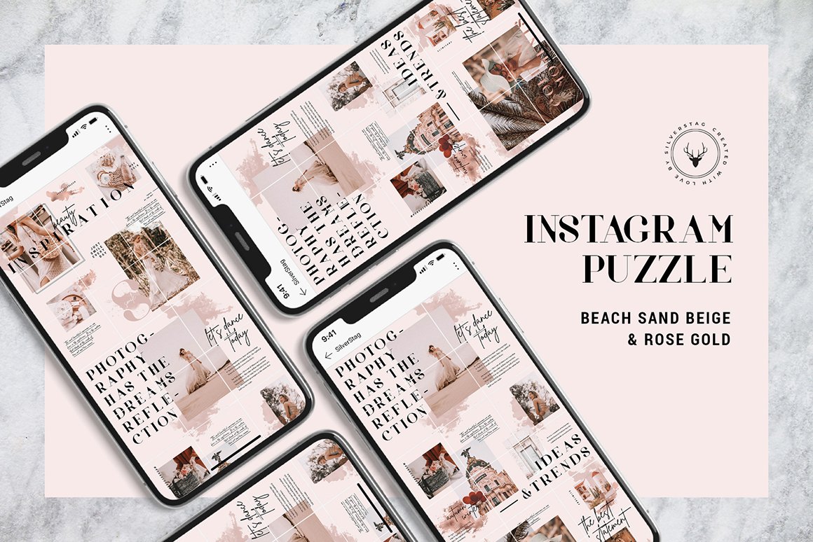InstaGrid 8 - Instagram Magazine Puzzle Template