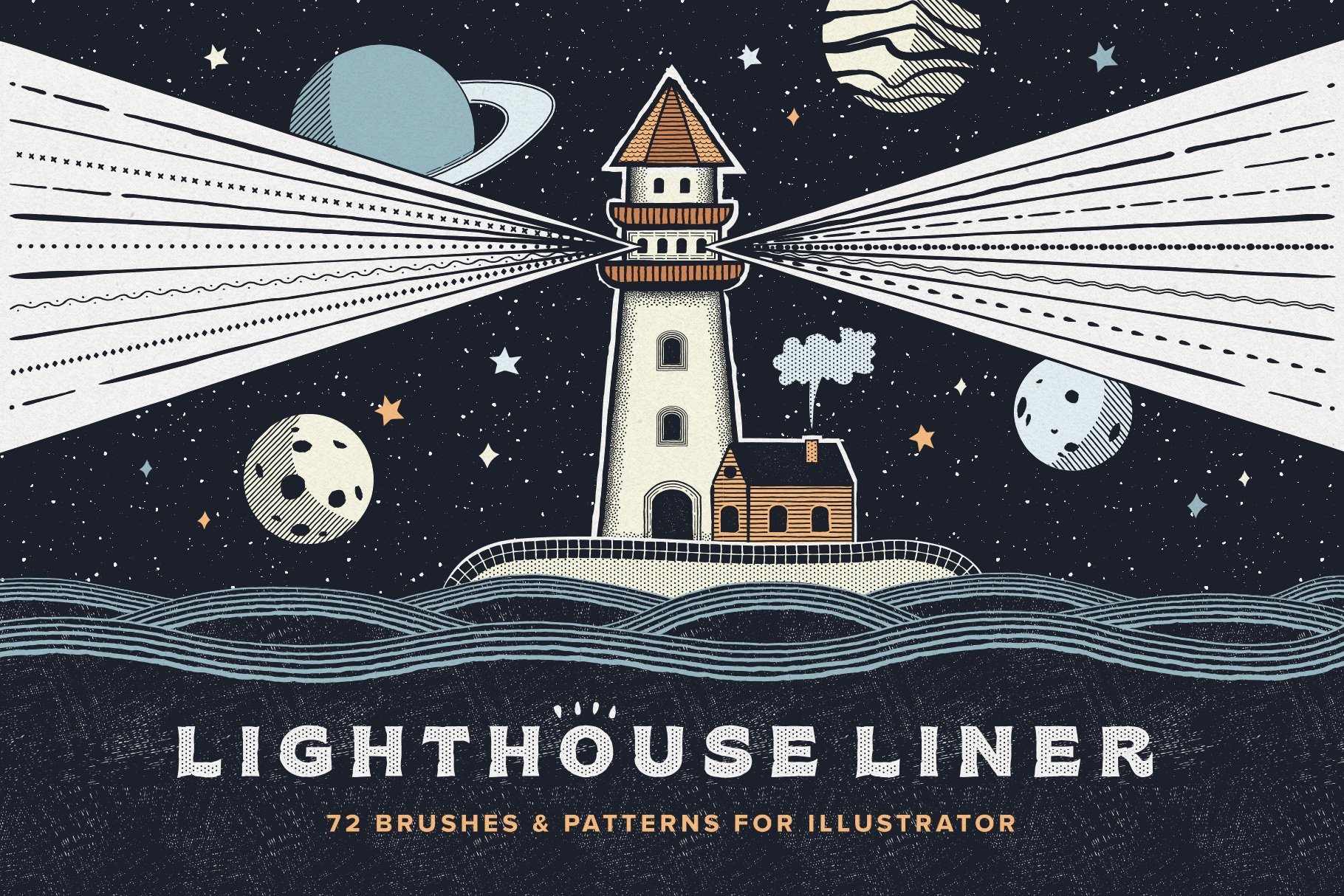 Lighthouse Liner Illustrator Brushes