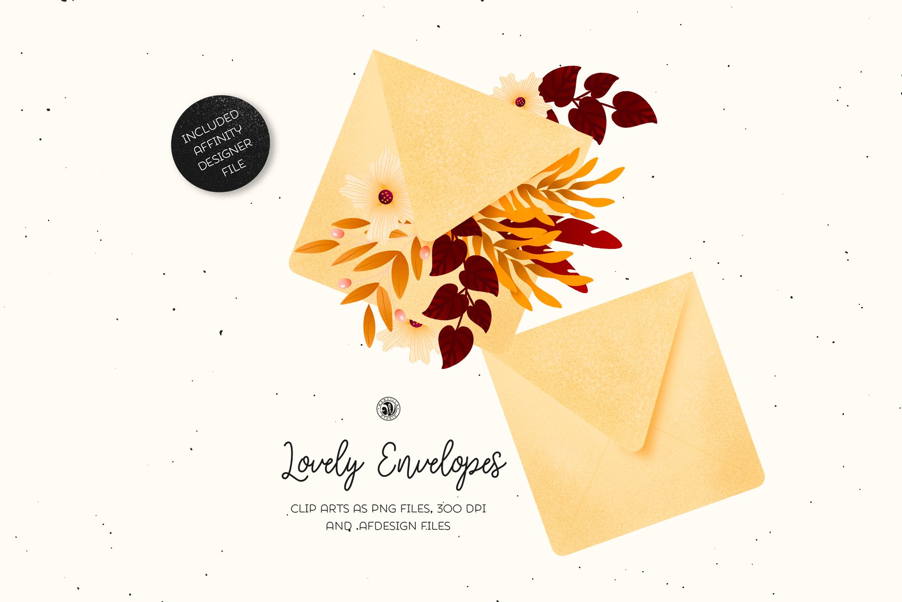Lovely Envelopes - Pastel Colors and Floral Clipart
