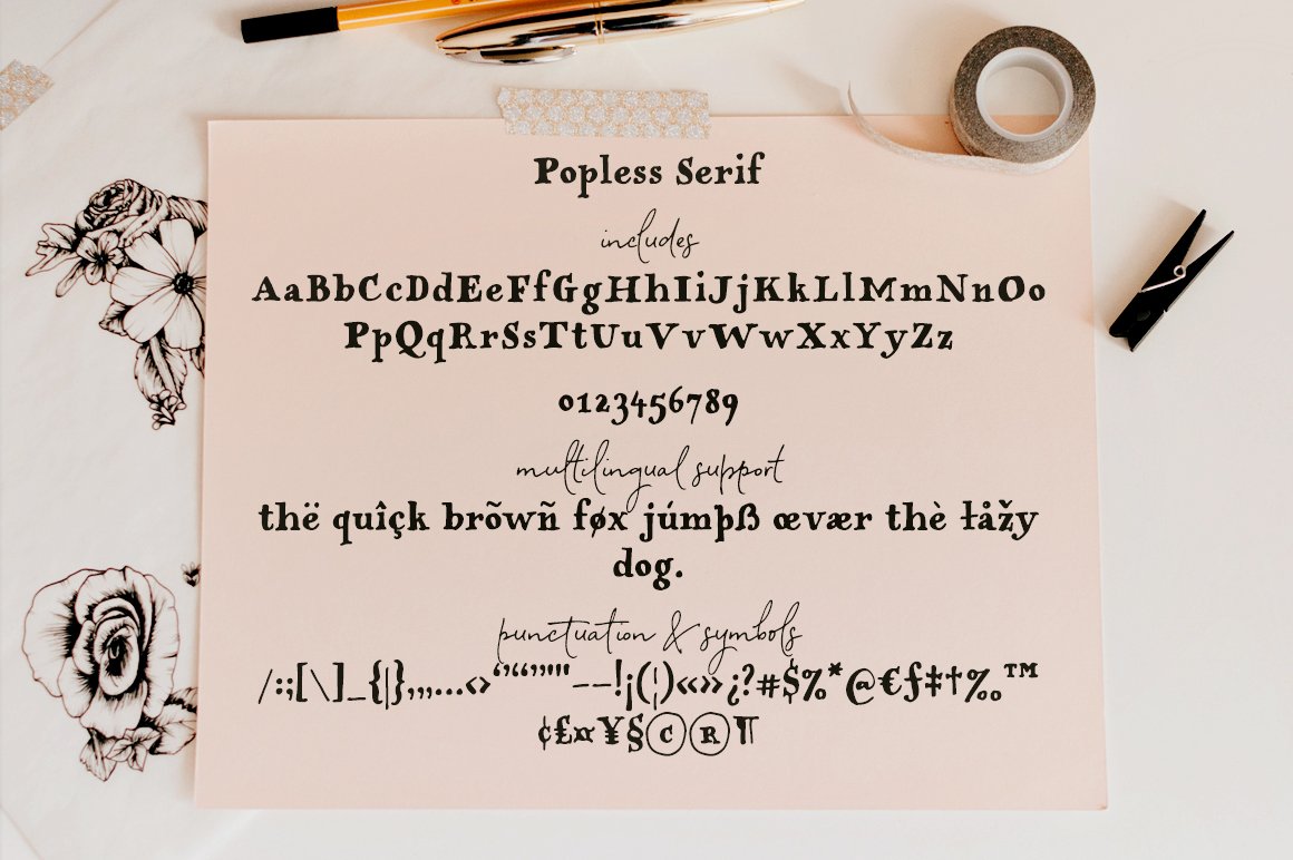 Popless Script and Serif Font Duo
