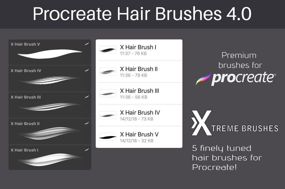 Procreate Hair Brushes 4.0
