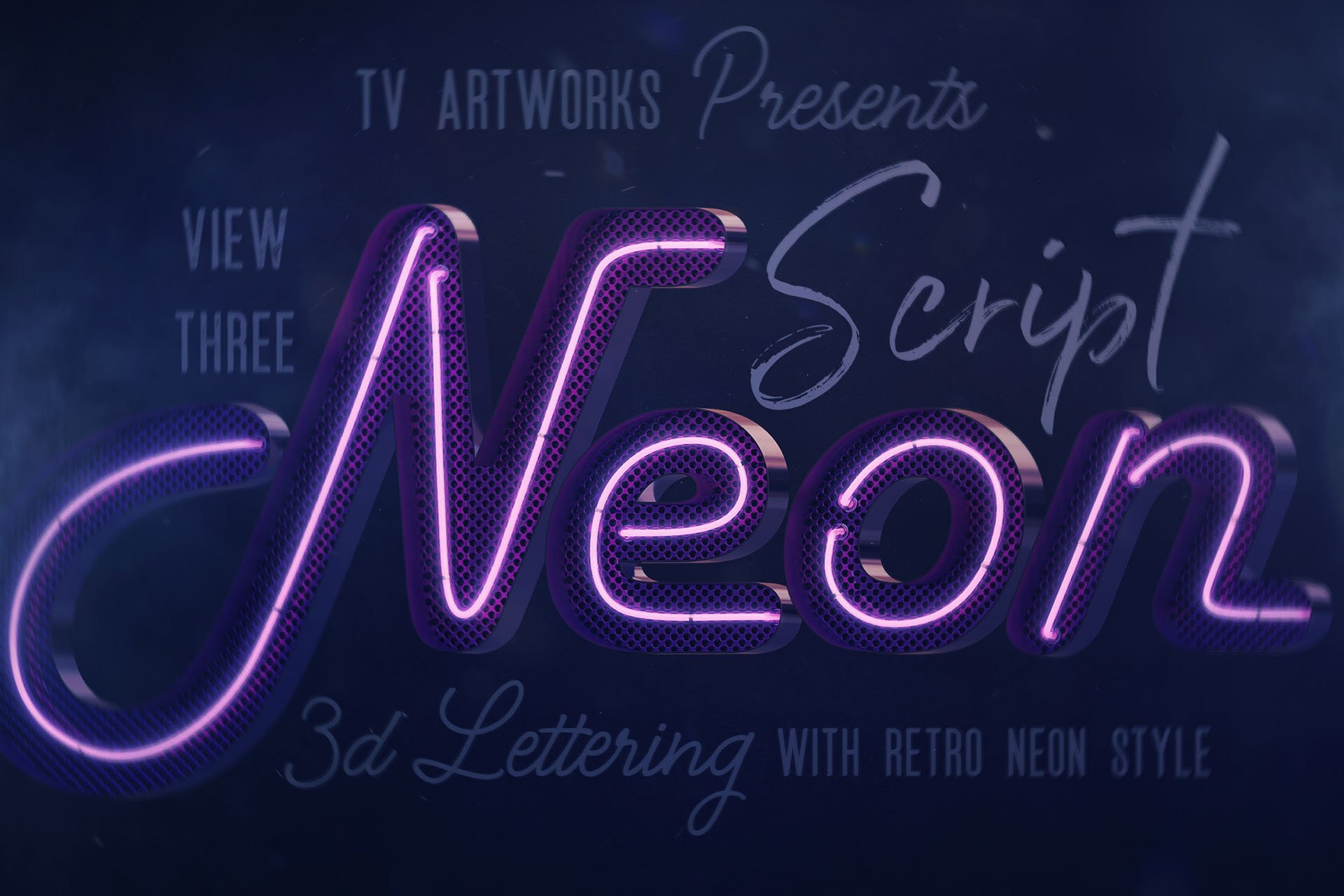 Script Neon 3D Lettering