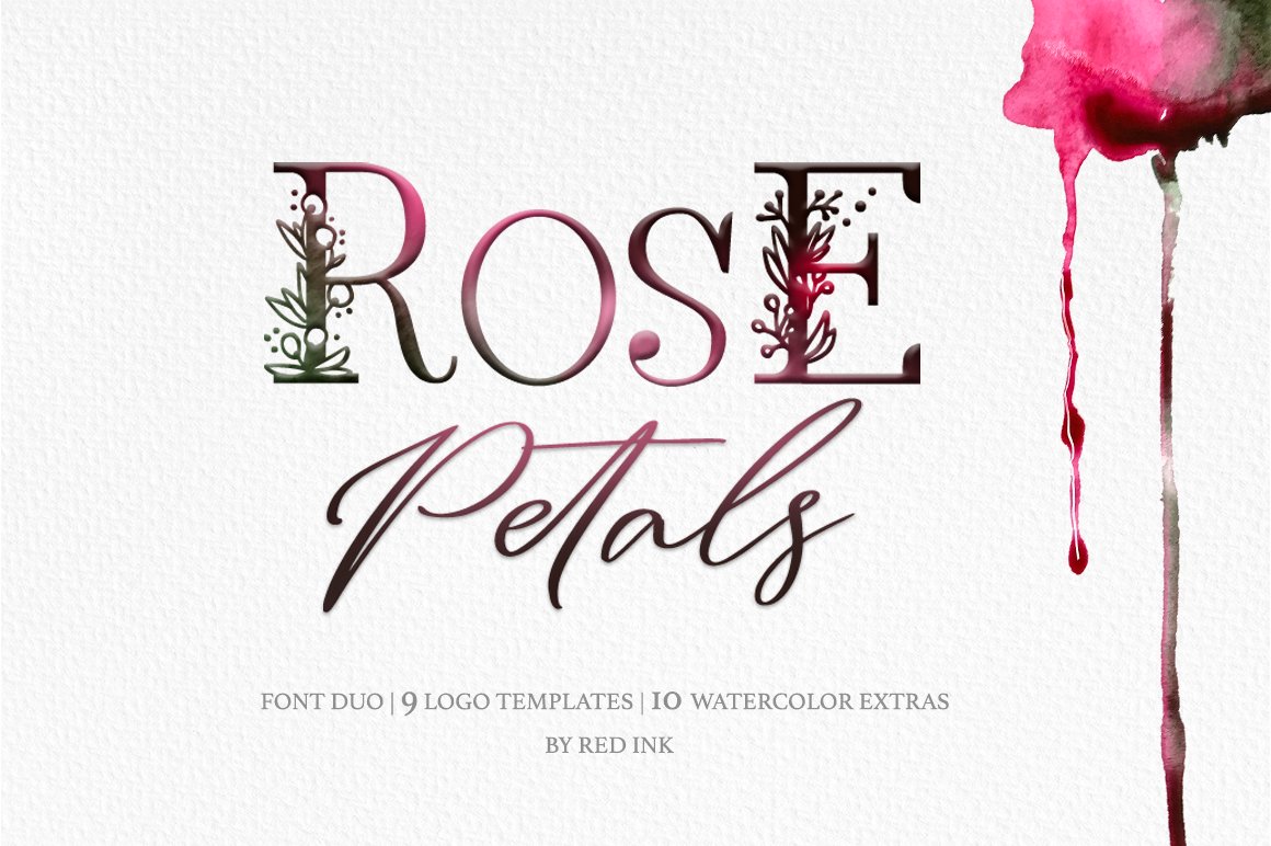 Rose Petals Font Duo + Bonuses