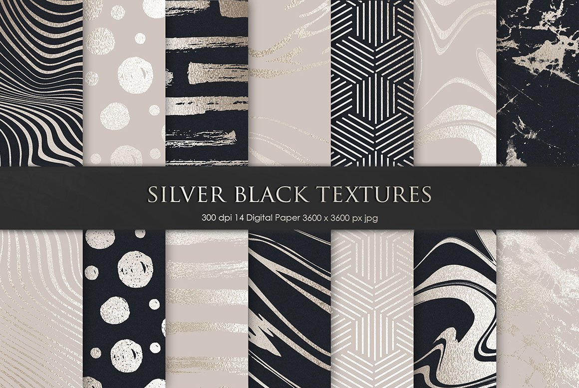 Silver and Black Foil Textures