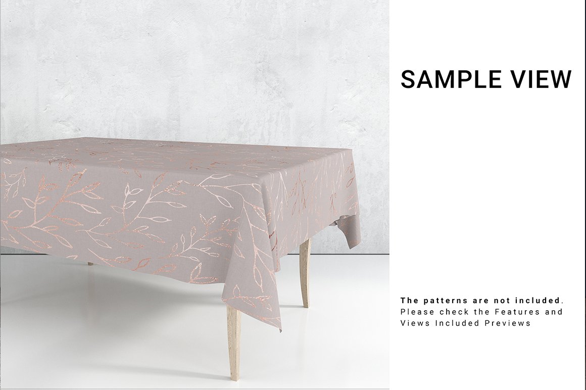 Square Tablecloth & Chair Mockup Set