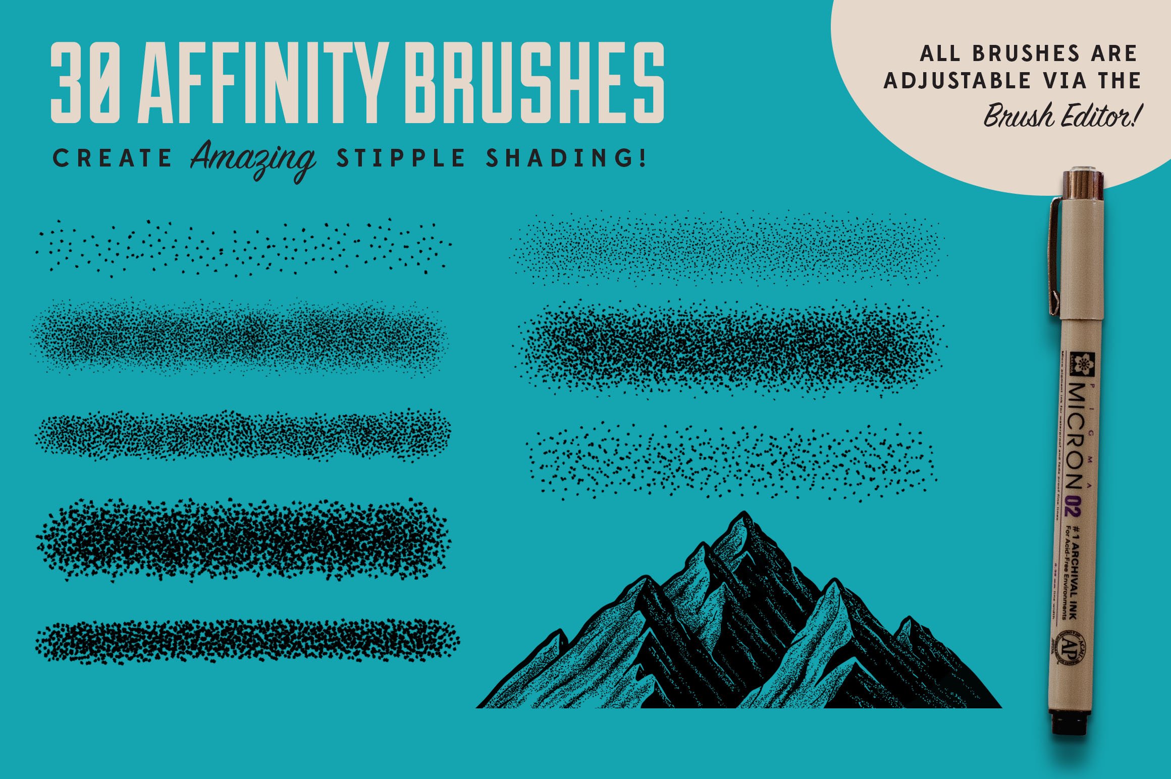 Stipple Shading Brushes for Affinity