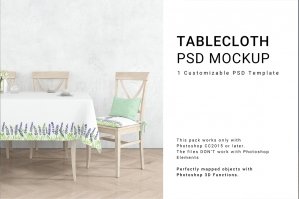 Tablecloth and Chair Cushion Mockup Set