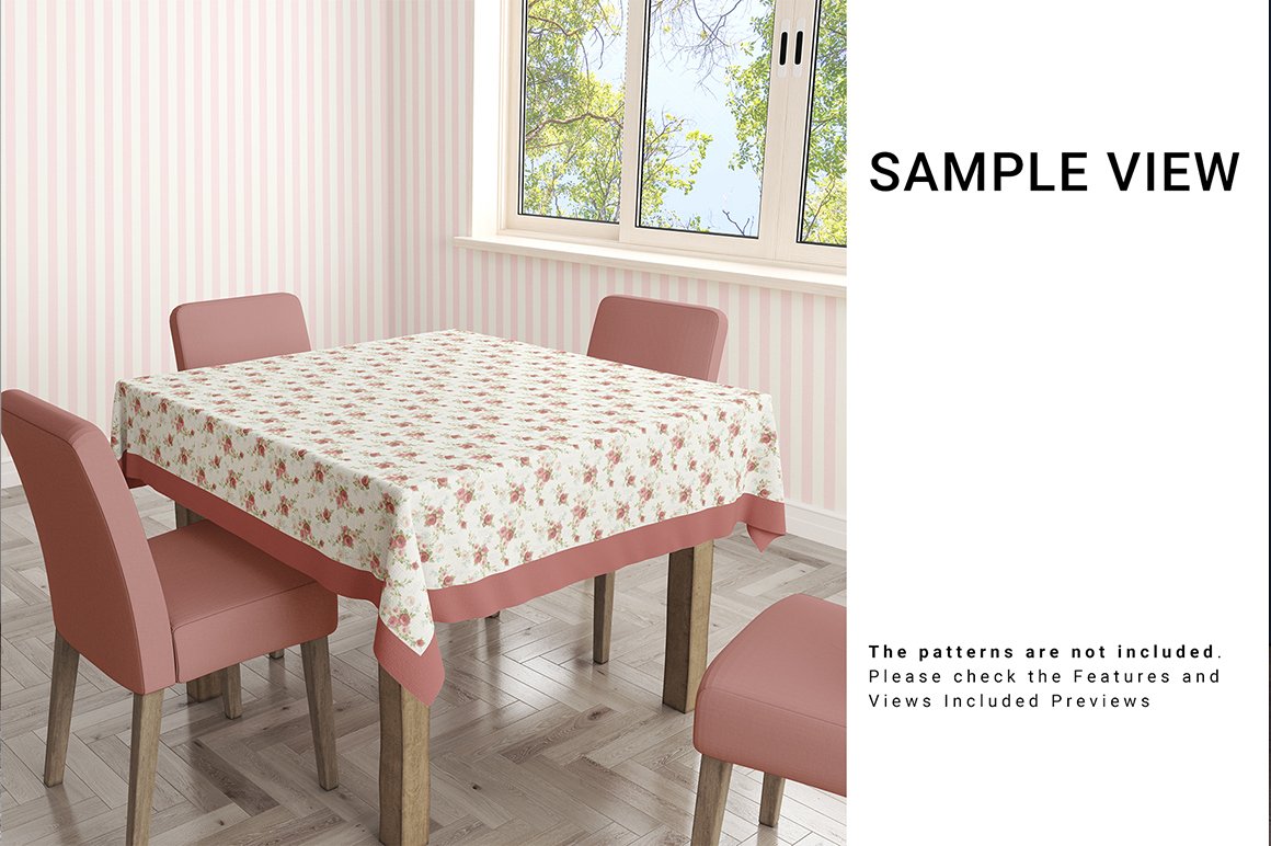 Tablecloth in Kitchen Mockup Set