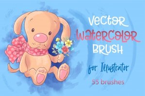 Vector Watercolor Brushes for Adobe Illustrator