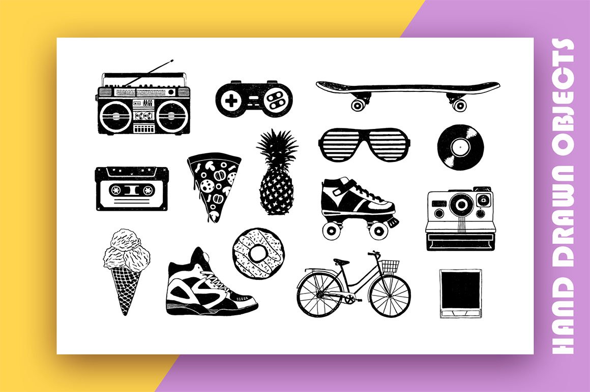 Back to the 90's. Hand Drawn Icons