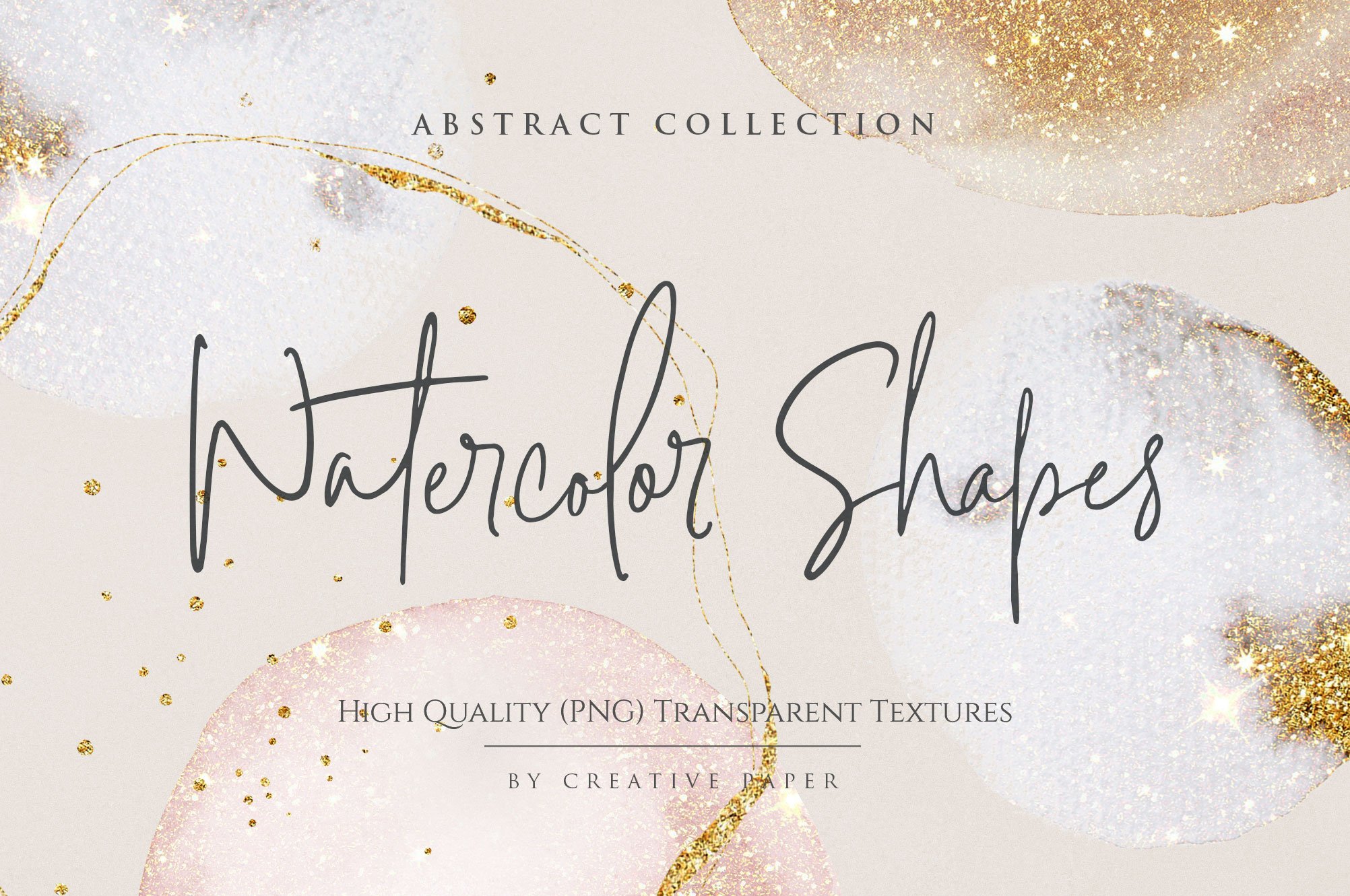 Gold Watercolor Shapes (.PNG) Textures