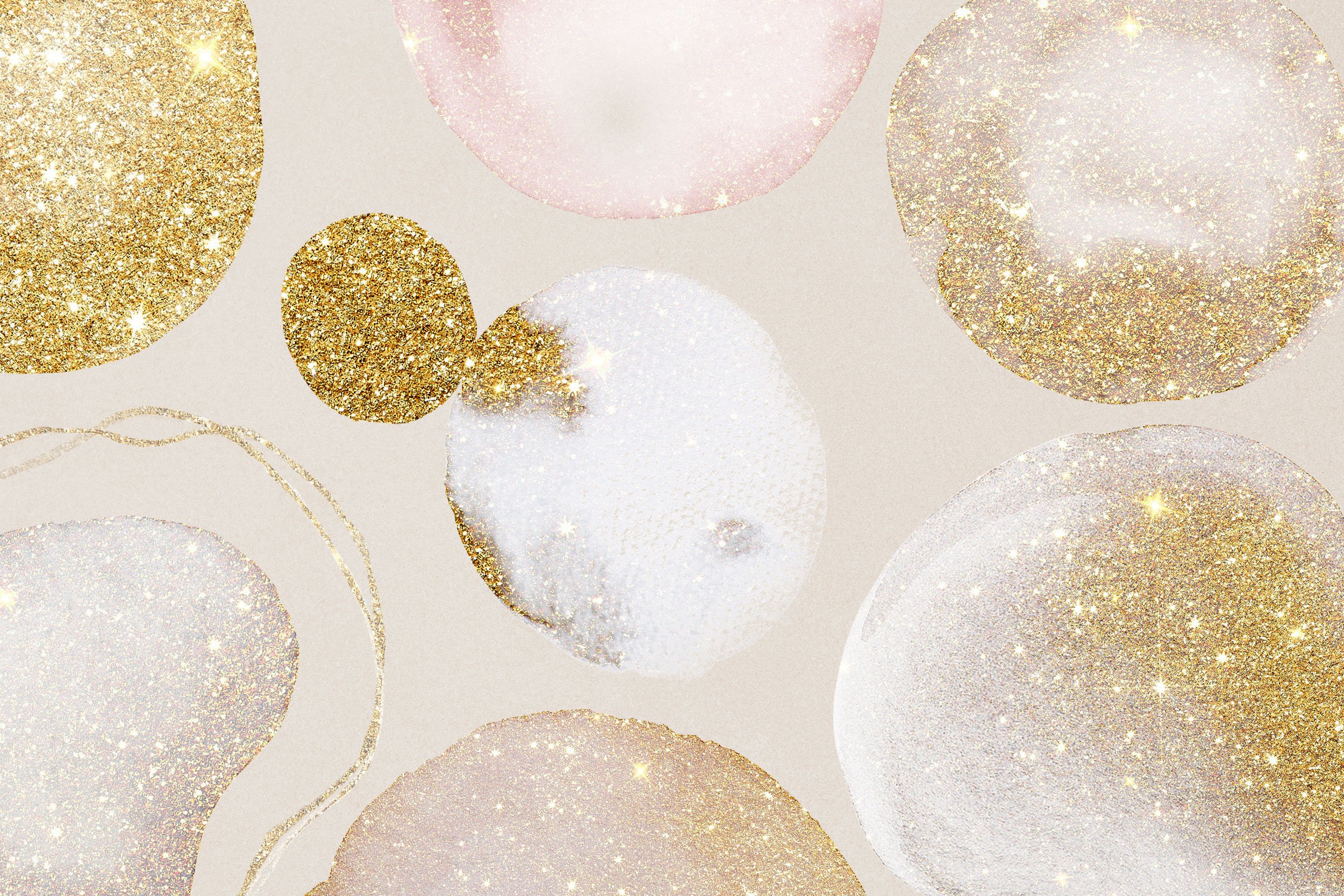 Gold Watercolor Shapes (.PNG) Textures